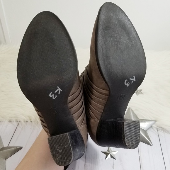 SOLD Faryl Robin strappy cage ankle boots taupe gray 10 - Picture 7 of 8